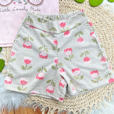 Conj. Blusa Little Lovely Ride e Short - Rosa Claro